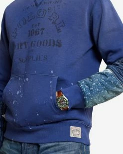 Polo Ralph Lauren Fleece Novelty Logo Crew Blue Yacht -Mens New Arivals Sales Shop 710870247001 BLU 3 1800x