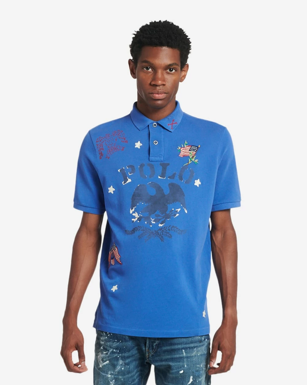 Polo Ralph Lauren AMERICANA NOVELTY MESH POLO TEE LIBERTY BLUE 3 Polo Ralph Lauren AMERICANA NOVELTY MESH POLO TEE LIBERTY BLUE