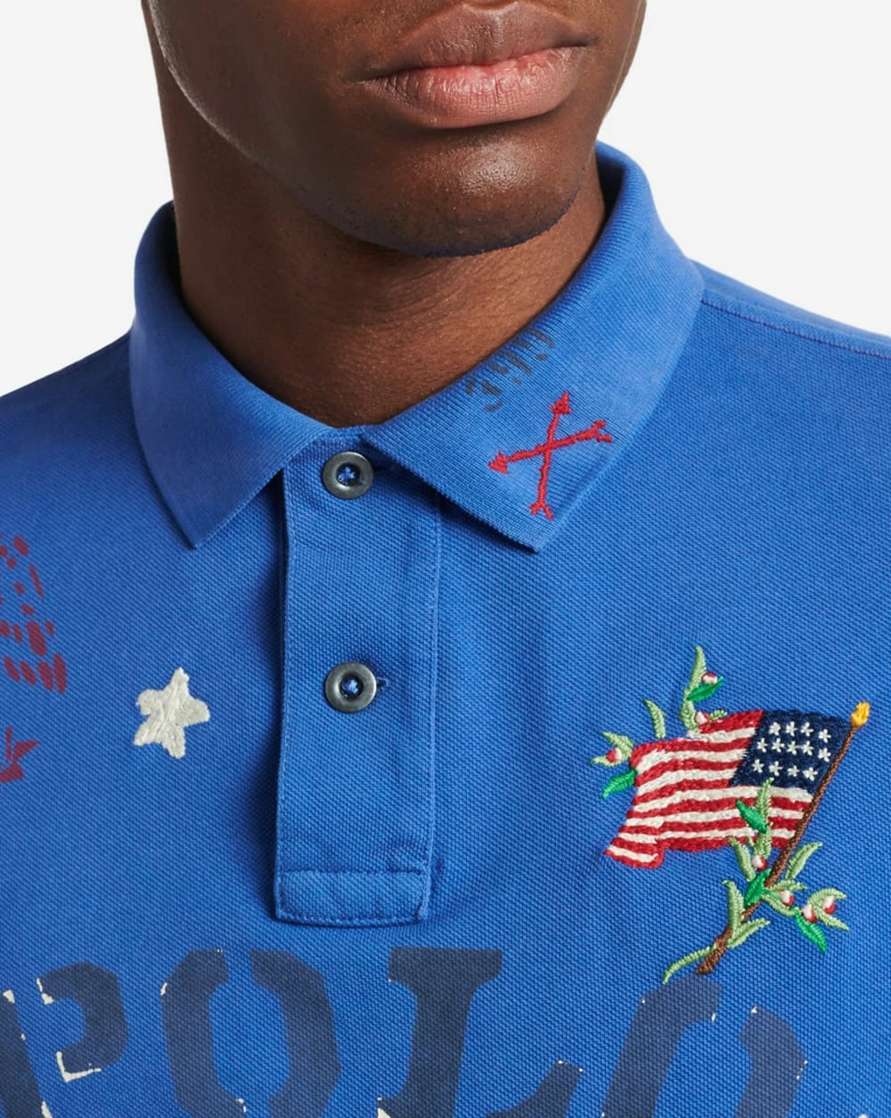 Polo Ralph Lauren AMERICANA NOVELTY MESH POLO TEE LIBERTY BLUE 6 Polo Ralph Lauren AMERICANA NOVELTY MESH POLO TEE LIBERTY BLUE - Image 4
