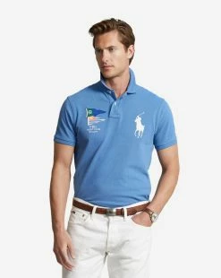 Polo Ralph Lauren Big Pony Mesh Knit Flag Polo Retreat Blue