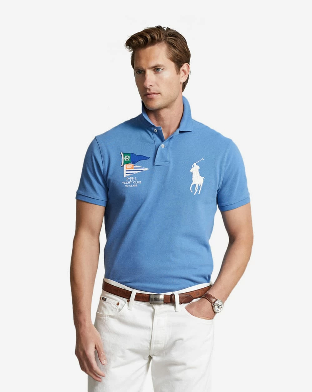 Polo Ralph Lauren Big Pony Mesh Knit Flag Polo Retreat Blue 3 Polo Ralph Lauren Big Pony Mesh Knit Flag Polo Retreat Blue