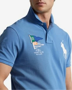 Polo Ralph Lauren Big Pony Mesh Knit Flag Polo Retreat Blue 7 Polo Ralph Lauren Big Pony Mesh Knit Flag Polo Retreat Blue -Mens New Arivals Sales Shop 710871318001 BLU 3 1800x
