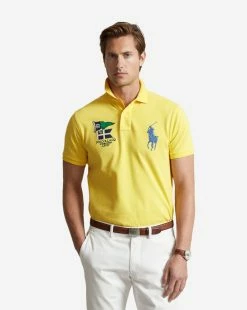 Polo Ralph Lauren Big Pony Mesh Knit Flag Polo Coastal Yellow