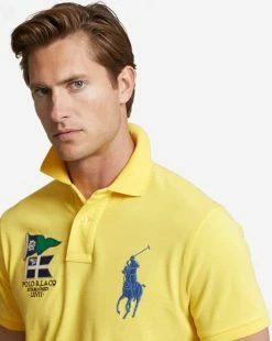 Polo Ralph Lauren Big Pony Mesh Knit Flag Polo Coastal Yellow 7 Polo Ralph Lauren Big Pony Mesh Knit Flag Polo Coastal Yellow -Mens New Arivals Sales Shop 710871318003 YLW 3 1800x