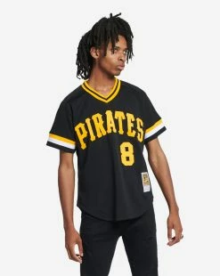 Mitchell And Ness Pittsburgh Pirates Willie Stargell Pullover Short Sleeve Jer BLACK