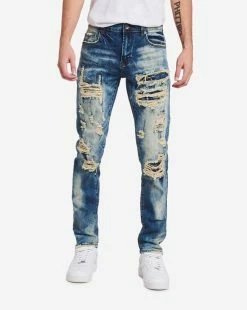 Decibel 5 Pocket Rip And Repair Jeans Indigo