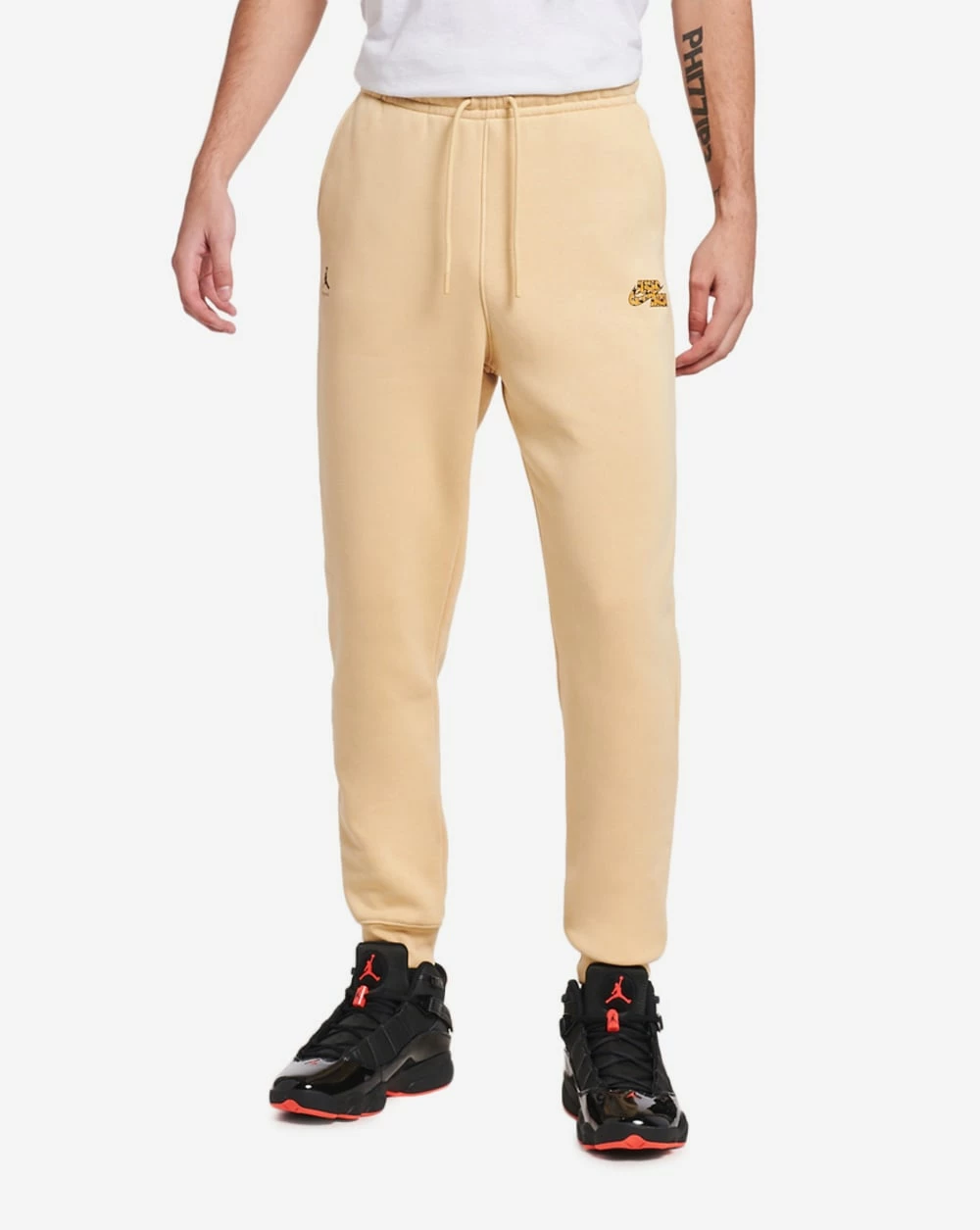 Jordan Flight MVP Fleece Sweatpants Sesame / Black 3 Jordan Flight MVP Fleece Sweatpants Sesame / Black