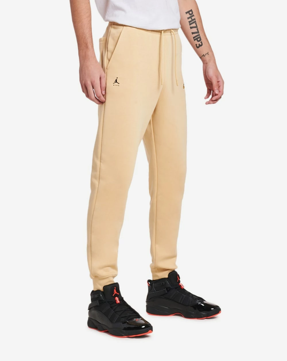 Jordan Flight MVP Fleece Sweatpants Sesame / Black 4 Jordan Flight MVP Fleece Sweatpants Sesame / Black - Image 2