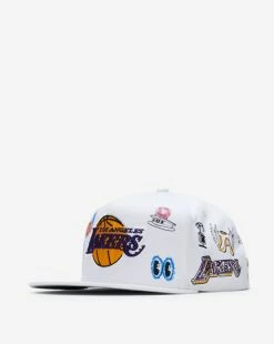 Mitchell And Ness Los Angeles Lakers Hand Drawn Snapback White -Mens New Arivals Sales Shop HHSS3479LALYYPPPWHIT 3 1800x