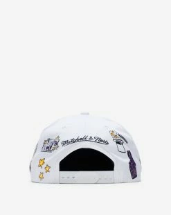 Mitchell And Ness Los Angeles Lakers Hand Drawn Snapback White -Mens New Arivals Sales Shop HHSS3479LALYYPPPWHIT 4 1800x