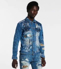 Decibel Color Backed Denim Jacket Bristol Blue