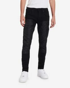 Smugglers Moon Nylon Quilted 5-Pocket Jeans Black
