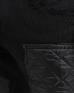 Smugglers Moon Nylon Quilted 5-Pocket Jeans Black 9 Smugglers Moon Nylon Quilted 5-Pocket Jeans Black -Mens New Arivals Sales Shop JSMWB118 BLK 4 1800x