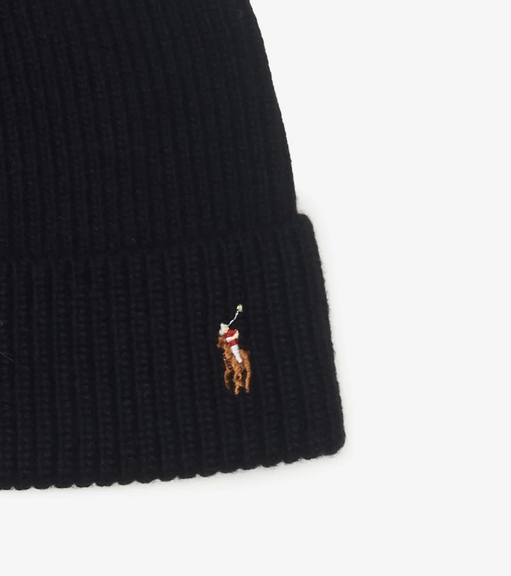 Polo Ralph Lauren Signature Cuff Hat Polo Black 4 Polo Ralph Lauren Signature Cuff Hat Polo Black - Image 2
