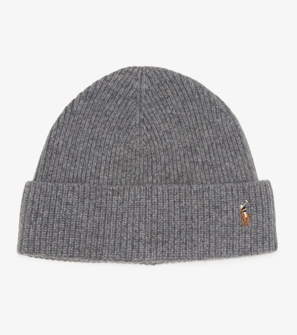 Polo Ralph Lauren Signature Cuff Hat Fawn Grey Heather 3 Polo Ralph Lauren Signature Cuff Hat Fawn Grey Heather