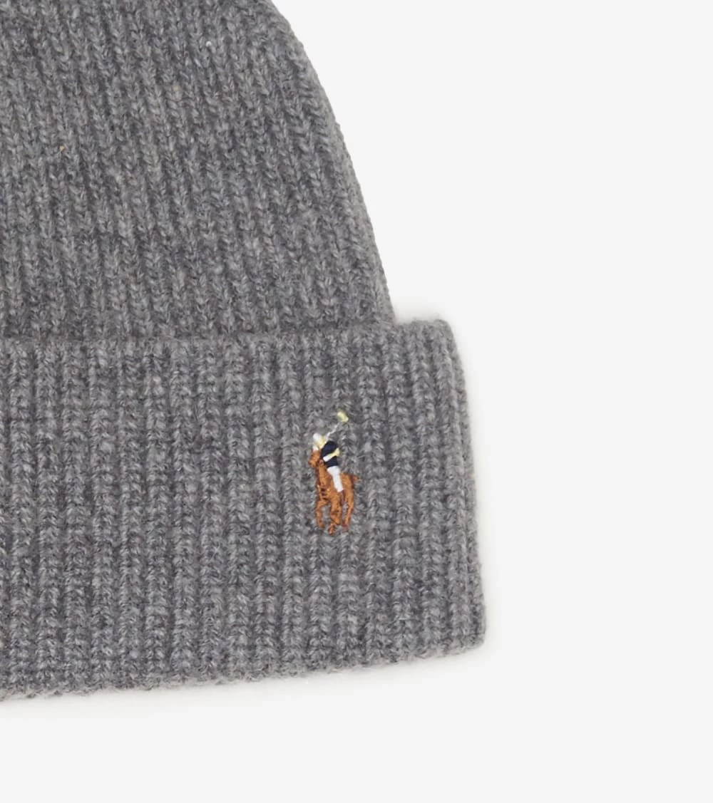 Polo Ralph Lauren Signature Cuff Hat Fawn Grey Heather 4 Polo Ralph Lauren Signature Cuff Hat Fawn Grey Heather - Image 2