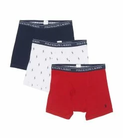 Polo 3 Boxer Briefs White/Navy/Red
