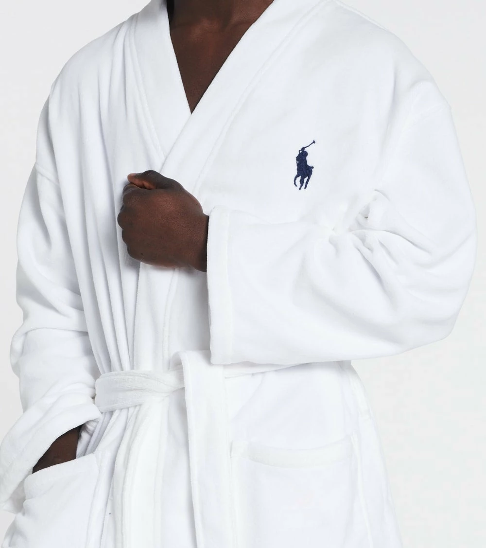 Polo Terry Velour Robe White 5 Polo Terry Velour Robe White - Image 3