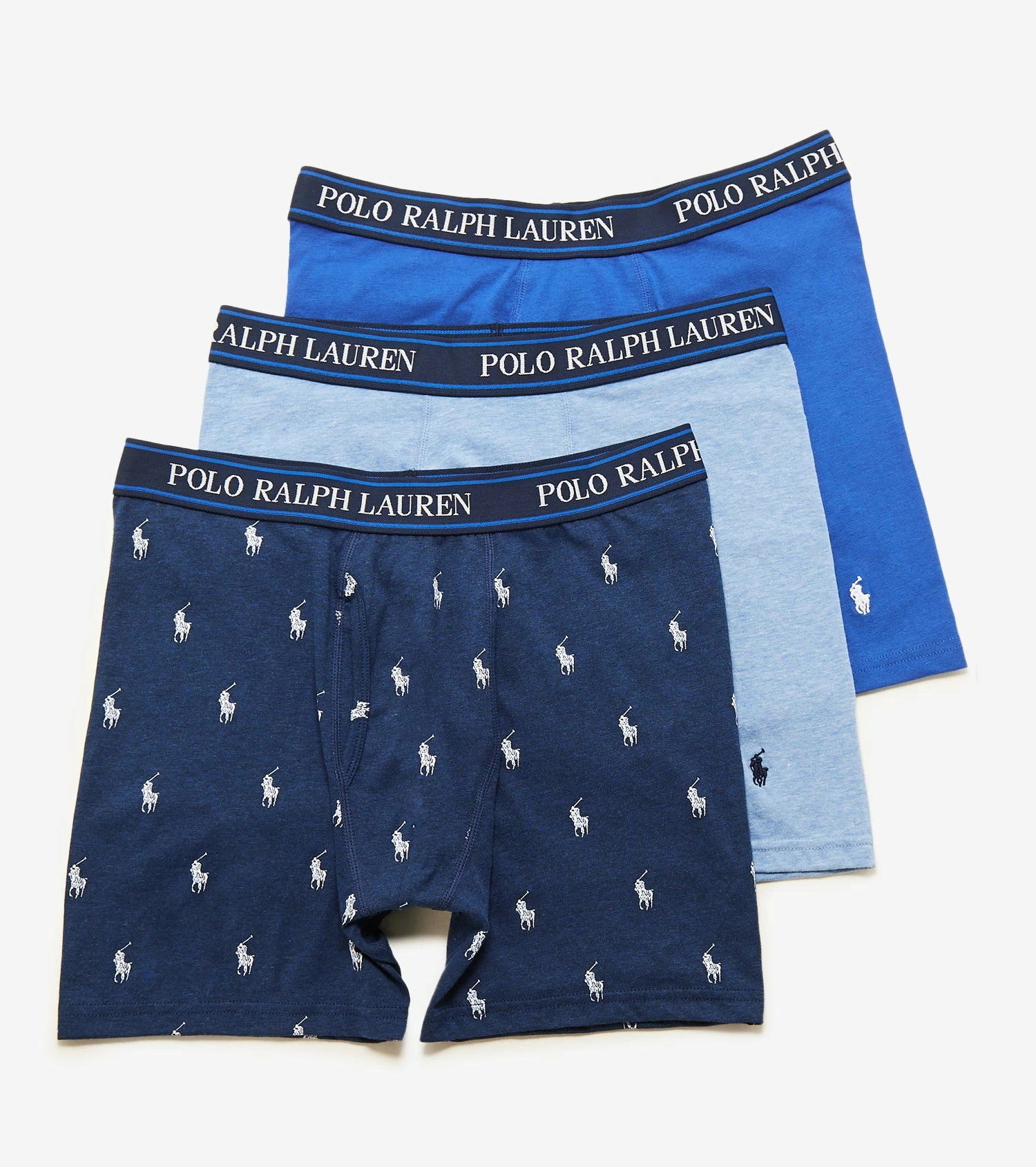 Polo Stretch Boxer Briefs 3 Pack Royal/Heather/Blue 3 Polo Stretch Boxer Briefs 3 Pack Royal/Heather/Blue