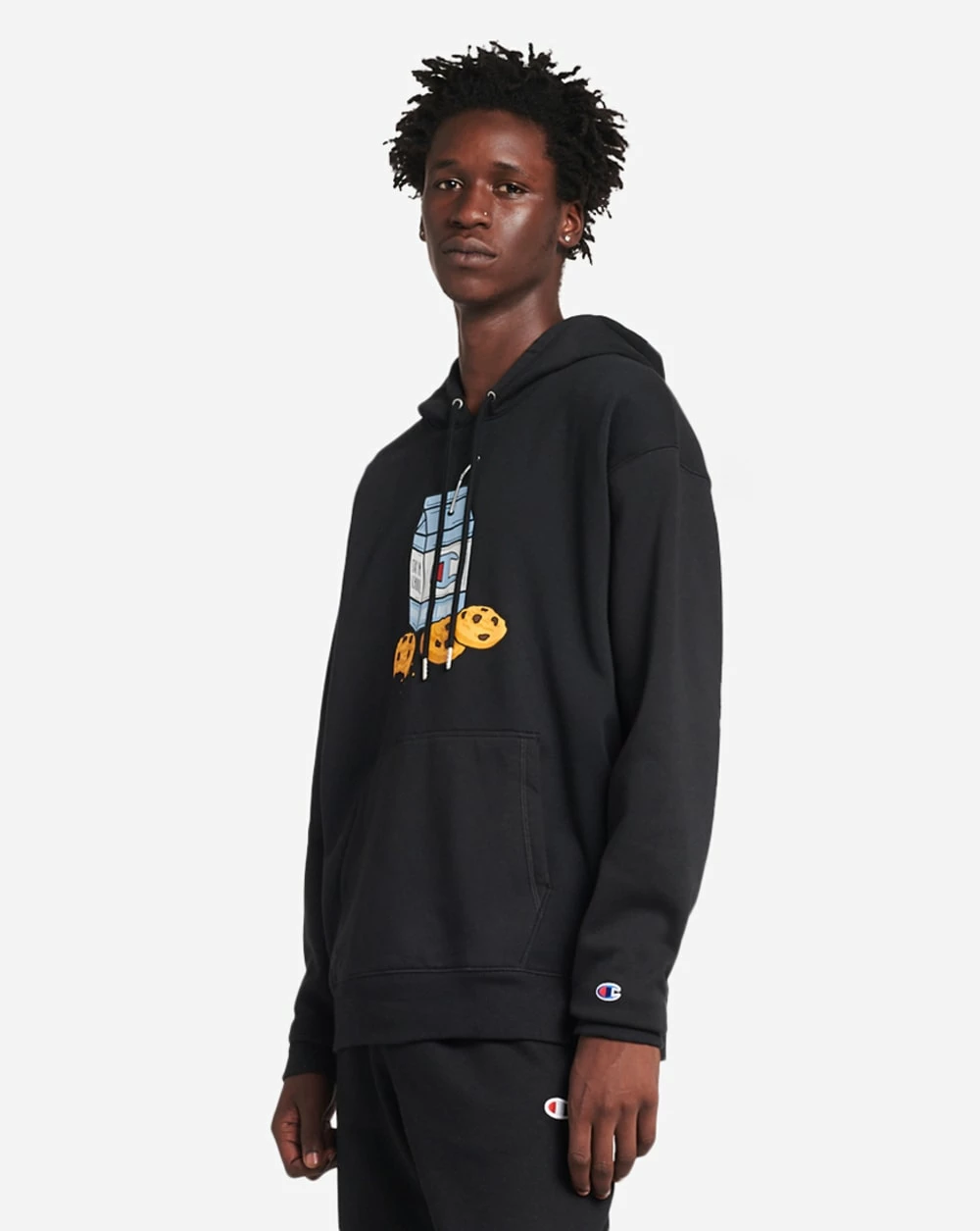 Champion Classic Fleece Pullover Hoodie Black 4 Champion Classic Fleece Pullover Hoodie Black - Image 2