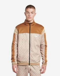 GUESS Marshall Full Zip Sweatshirt Beige