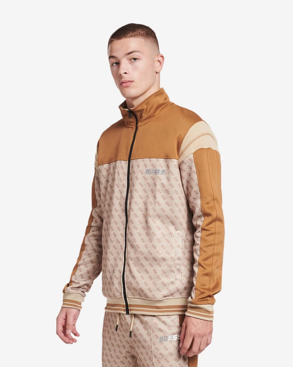 GUESS Marshall Full Zip Sweatshirt Beige 4 GUESS Marshall Full Zip Sweatshirt Beige - Image 2